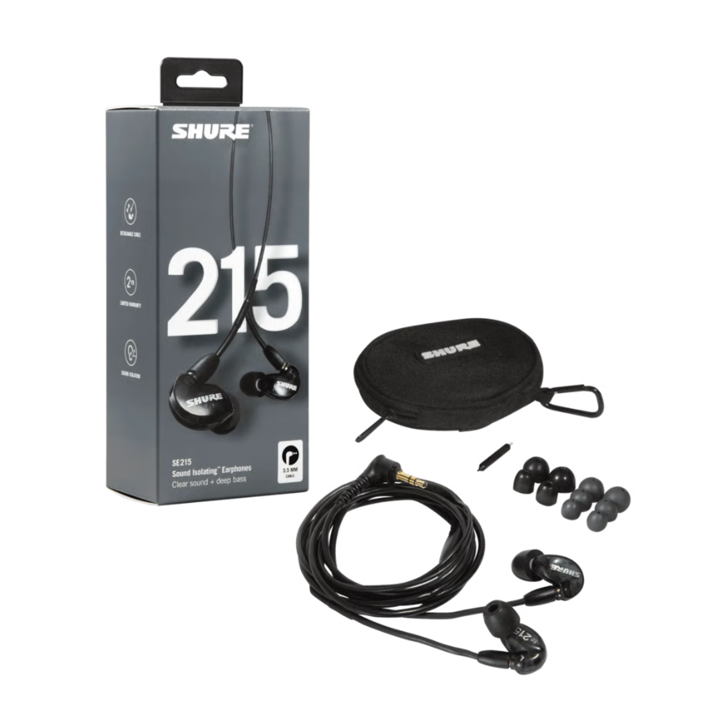 Shure SE215 Single Driver In Ear Monitors - Black