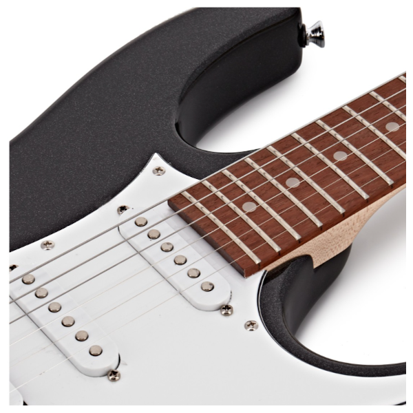 Solid body Electric Guitar with Poplar Body, Maple Neck, Jatoba Fingerboard, and HSS Pickups – Black Night