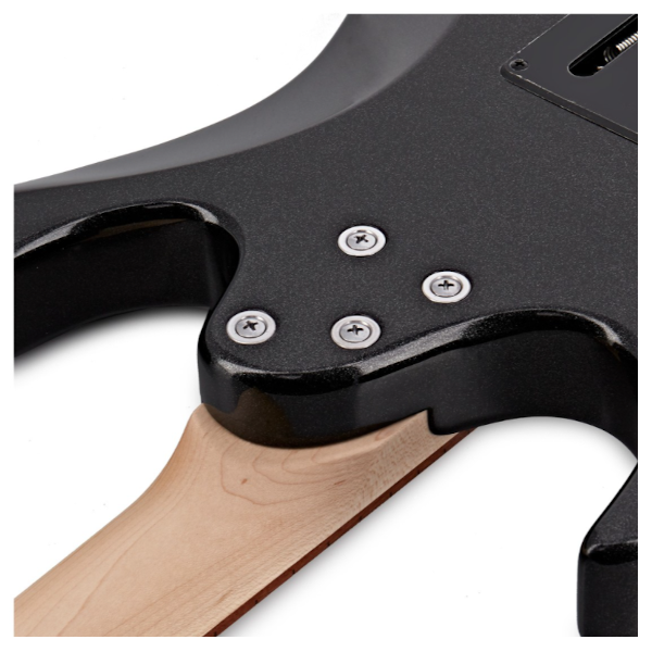 Solid body Electric Guitar with Poplar Body, Maple Neck, Jatoba Fingerboard, and HSS Pickups – Black Night