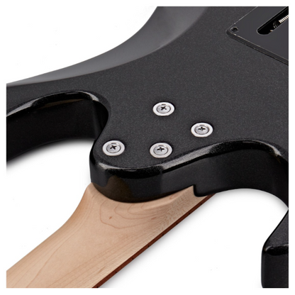 Solid body Electric Guitar with Poplar Body, Maple Neck, Jatoba Fingerboard, and HSS Pickups – Black Night