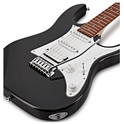 Solid body Electric Guitar with Poplar Body, Maple Neck, Jatoba Fingerboard, and HSS Pickups – Black Night