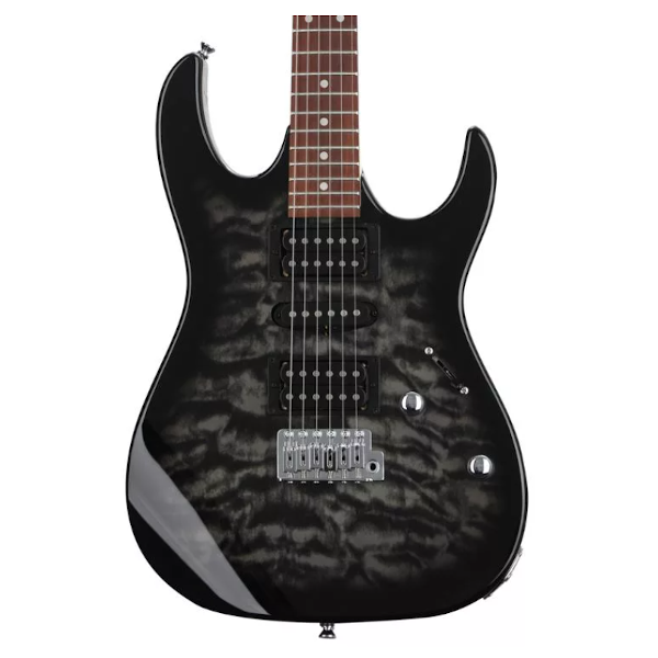 Ibanez Gio GRX70QA Electric Guitar - Transparent Black Burst