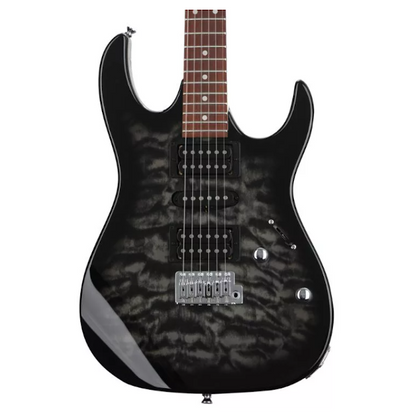 Ibanez Gio GRX70QA Electric Guitar - Transparent Black Burst