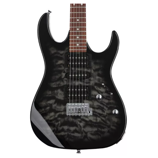 Ibanez Gio GRX70QA Electric Guitar - Transparent Black Burst