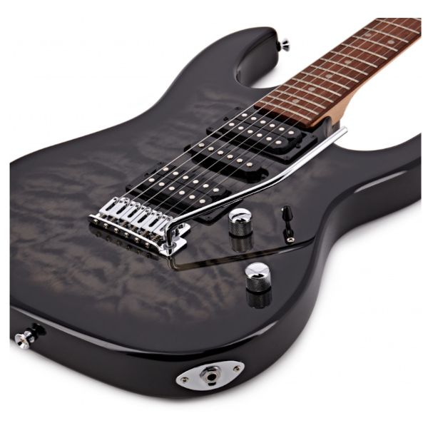 Ibanez Gio GRX70QA Electric Guitar - Transparent Black Burst