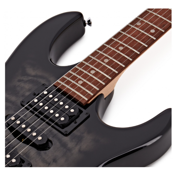 Ibanez Gio GRX70QA Electric Guitar - Transparent Black Burst