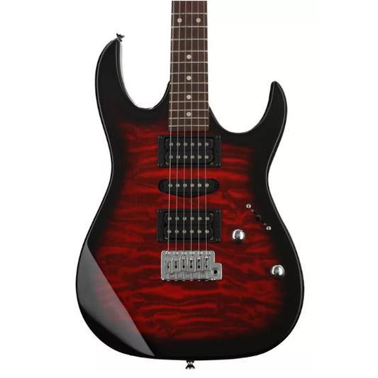 Ibanez Gio GRX70QA Electric Guitar - Transparent Red Burst