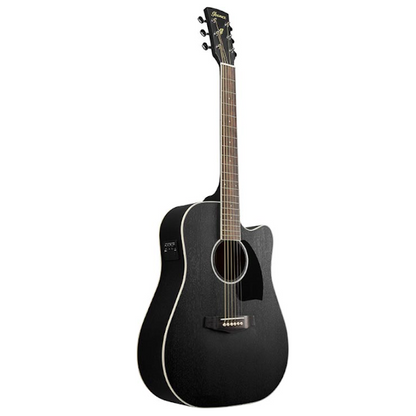 Ibanez PF16MWCE Dreadnought Acoustic-Electric Guitar – Weathered Black Open Pore