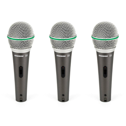 Samson Q6 Professional Dynamic Vocal  Microphone 3 Pack