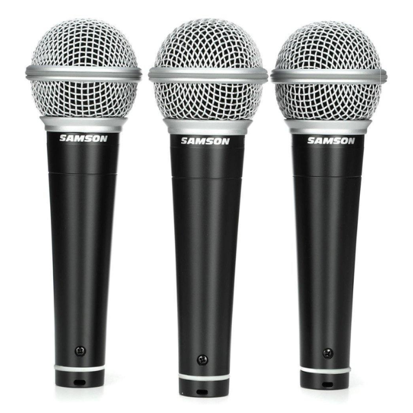 Samson R21S Dynamic Vocal Microphone 3 Pack with on off switch