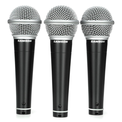 Samson R21S Dynamic Vocal Microphone 3 Pack with on off switch