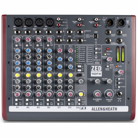 Allen & Heath ZED-10FX Mixer with USB and Effects